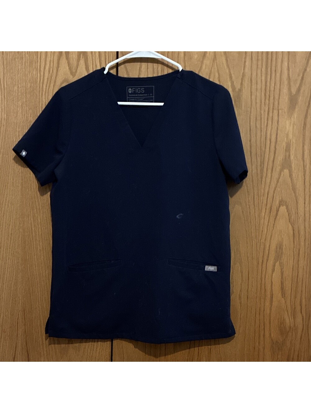 Figs Technical Collection Size Small Top Navy Color Short Sleeve V Neck Scrub